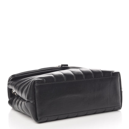 Saint Laurent Calfskin Y Quilted Monogram Small Charm Loulou Chain Satchel Black 4 of 10