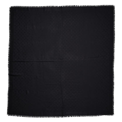 Louis Vuitton Silk Wool Monogram Shawl Black 1 of 4