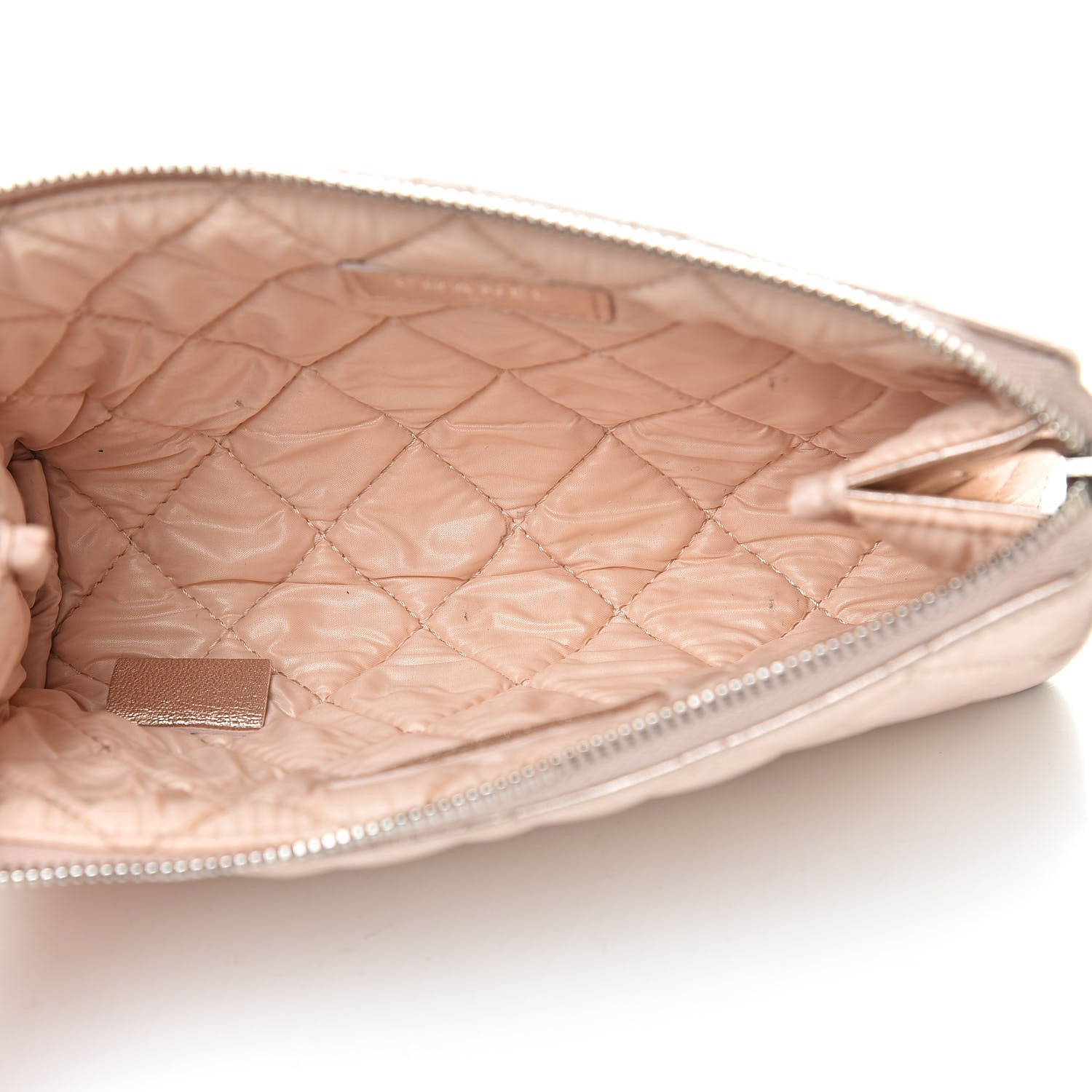 Chanel Metallic Lambskin Quilted Cosmetic Pouch Light Gold 5 of 8