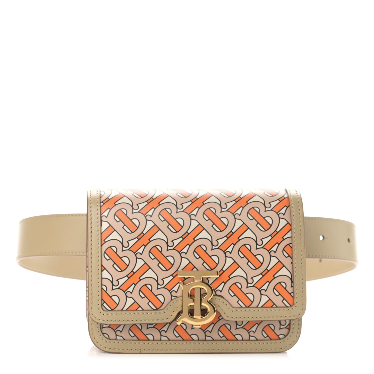 Burberry Calfskin Monogram TB Bum Bag Bright Orange 1 of 10