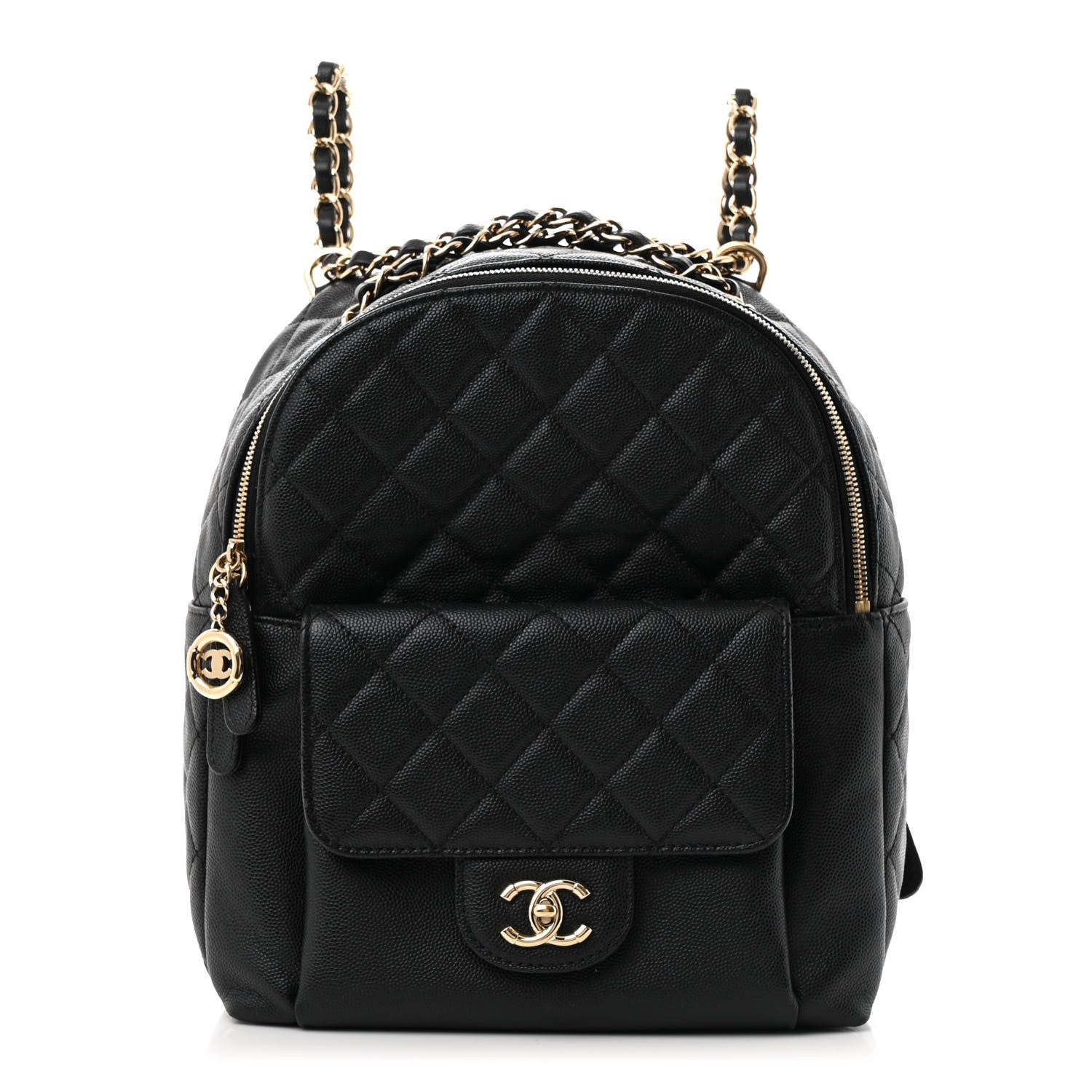 Chanel Caviar Quilted Medium Zip Around Backpack Black 1 of 14