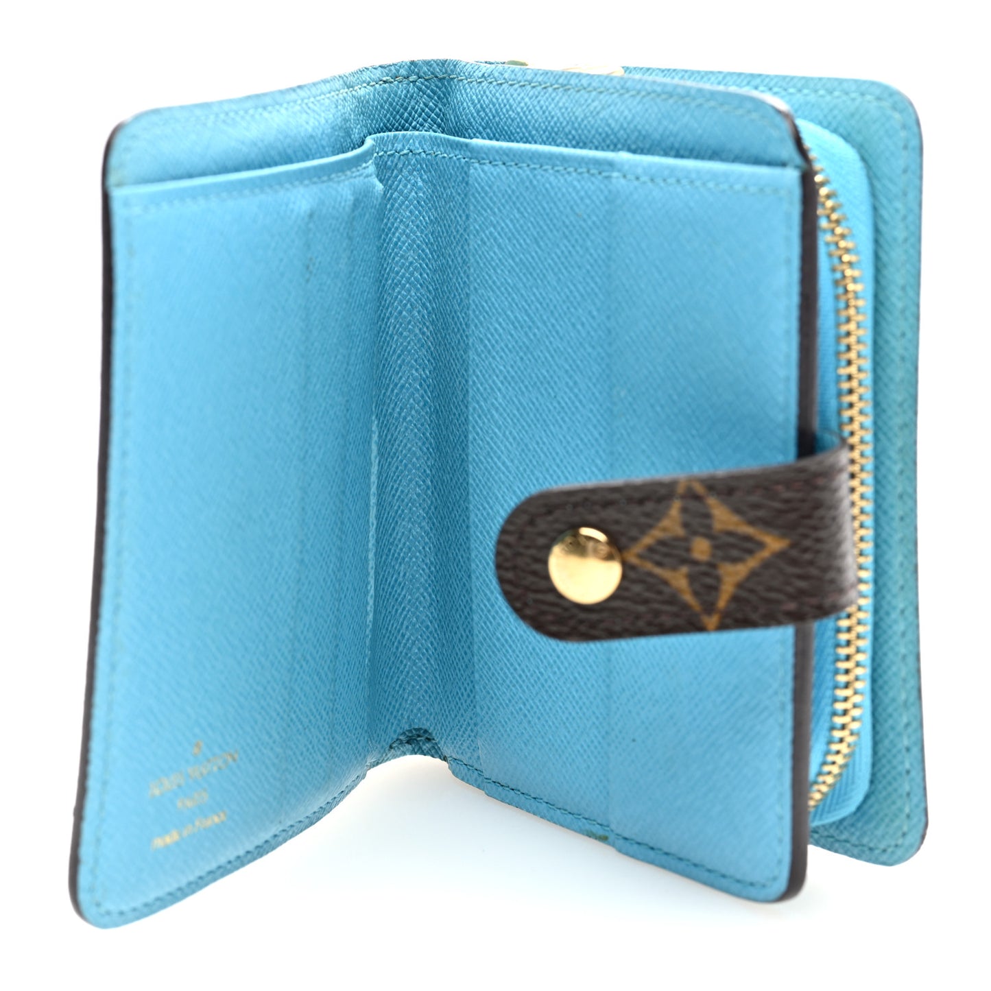 Monogram Groom Compact Zip Wallet Blue
