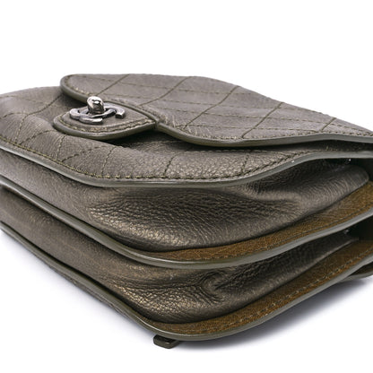 Chanel Metallic Calfskin Small Coco Twin Flap Dark Green 12 of 13