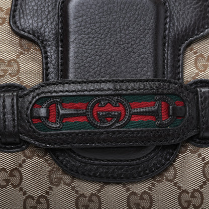 Gucci Monogram Web Medium Dressage Hobo Dark Brown 13 of 16