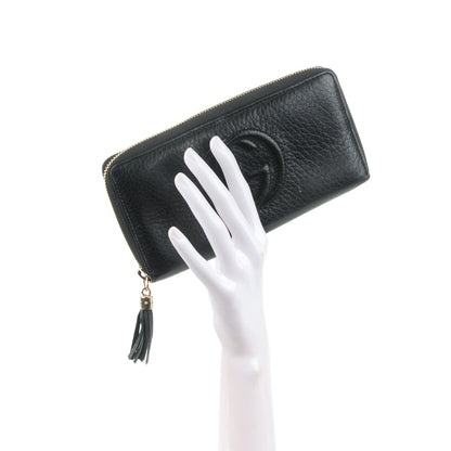Gucci Pebbled Calfskin Soho Zip Around Wallet Black 2 of 7
