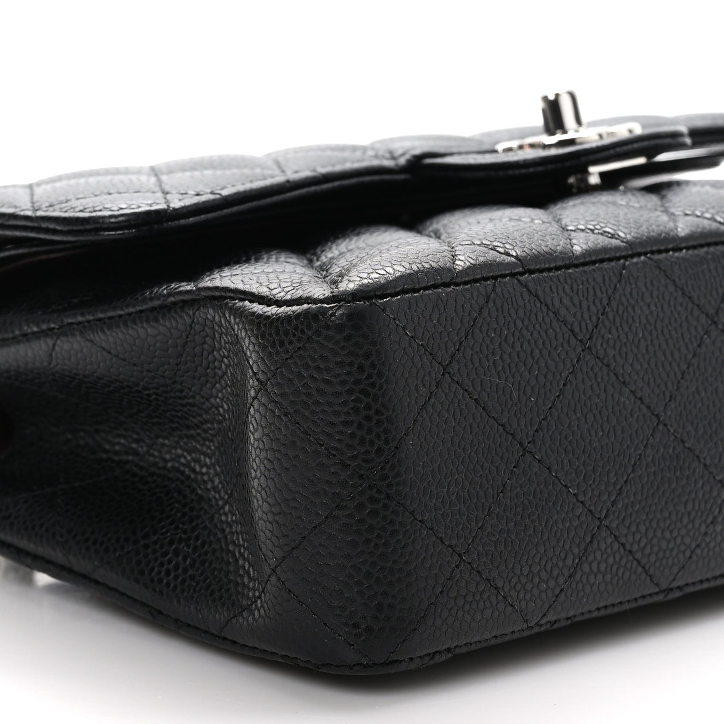 Caviar Quilted Small Double Flap Black