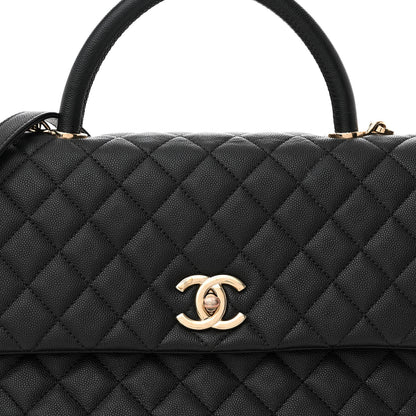 Chanel Caviar Quilted Medium Coco Handle Flap Black 8 of 13