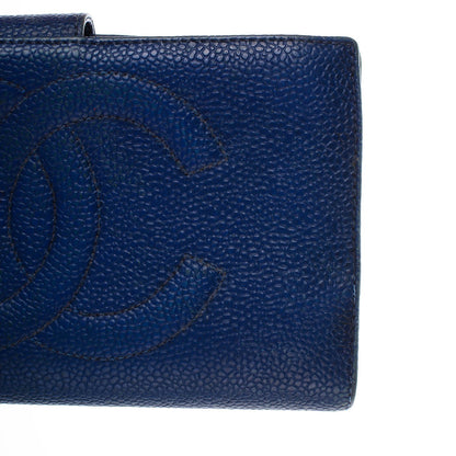Chanel Caviar CC Wallet Clutch Blue 3 of 13