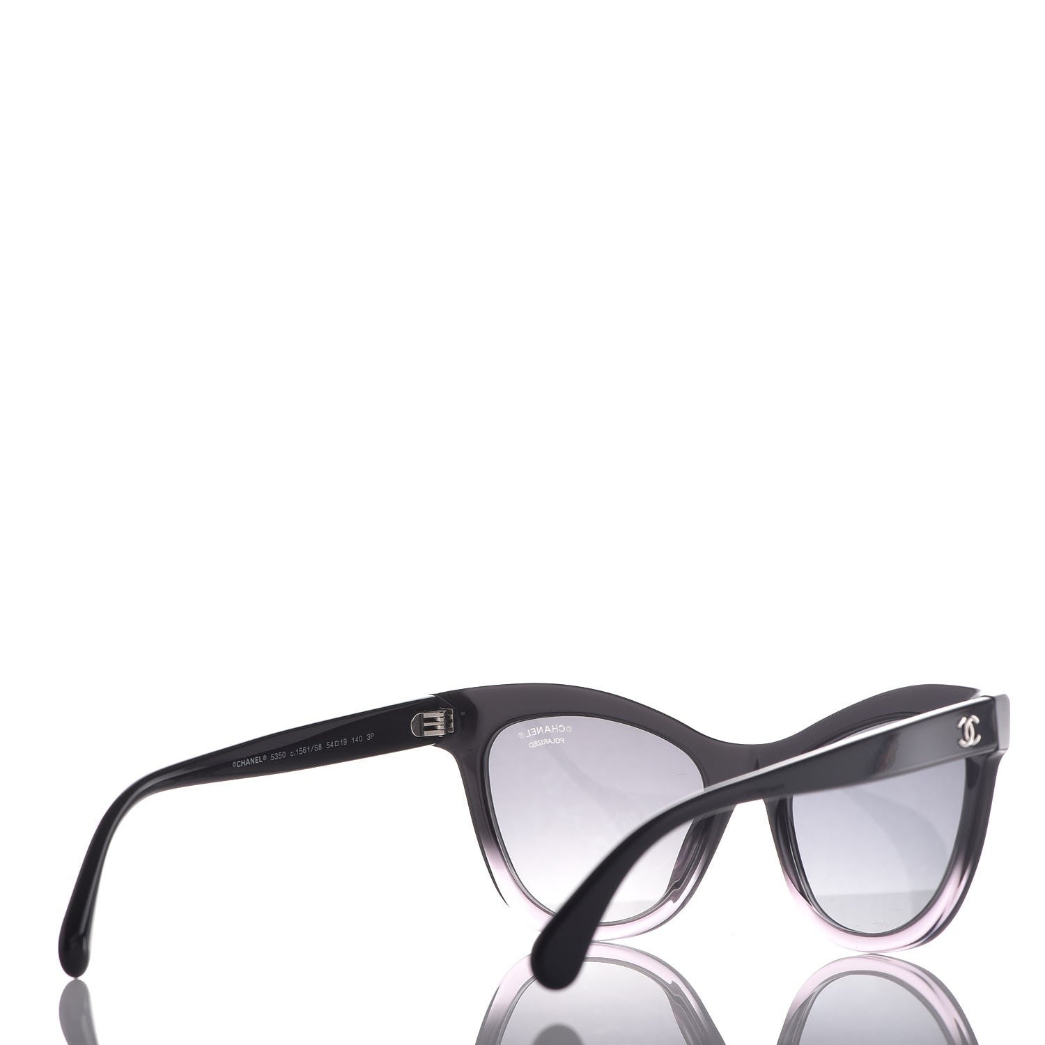 Chanel Polarized Acetate CC Cat Eye Summer Sunglasses 5350 Black 4 of 7