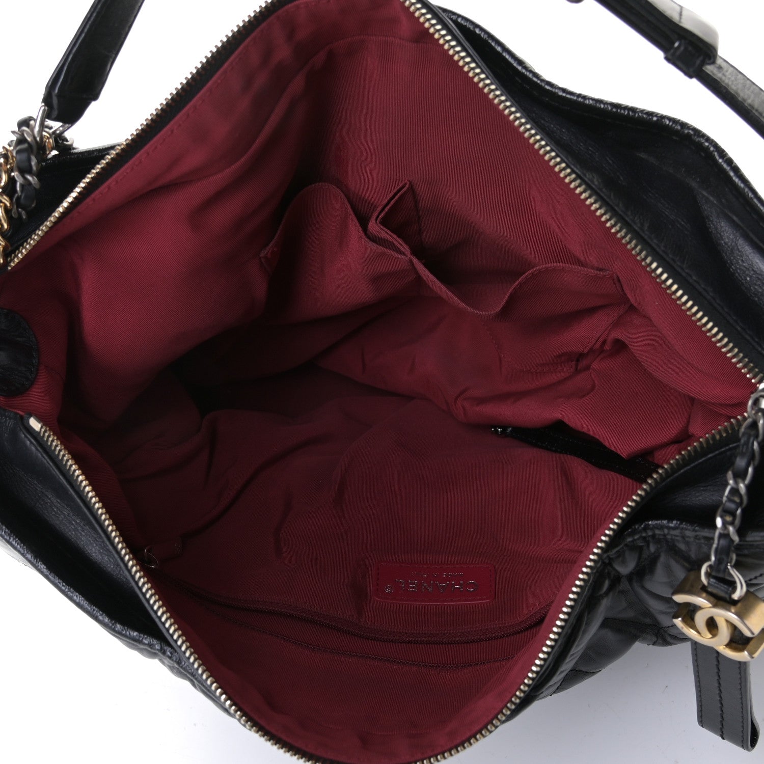 Chanel Aged Calfskin Quilted Large Gabrielle Hobo Black 4 of 4