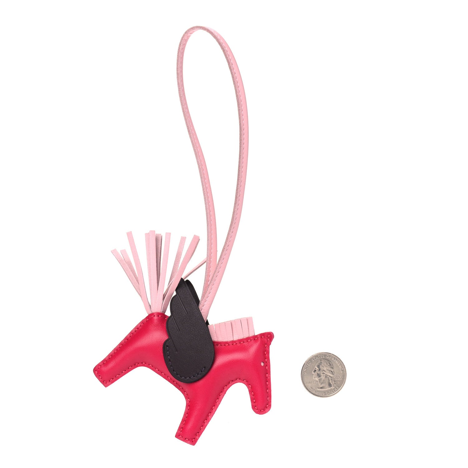 Hermes Milo Lambskin Grigri Rodeo Pegase Horse Bag Charm PM Framboise Rose Sakura Rouge Sellier 2 of 4