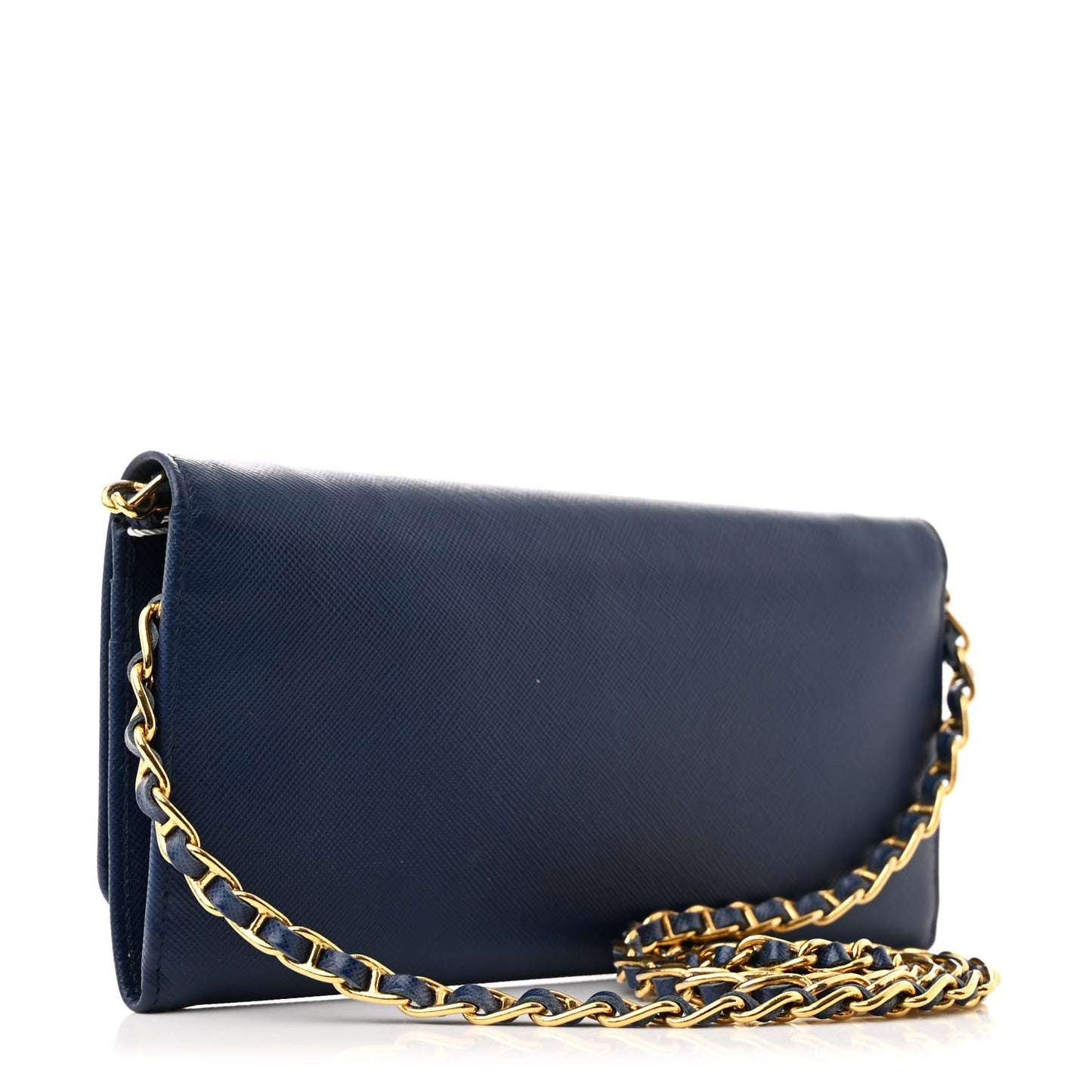 Saffiano Metal Oro Chain Wallet Bleuette