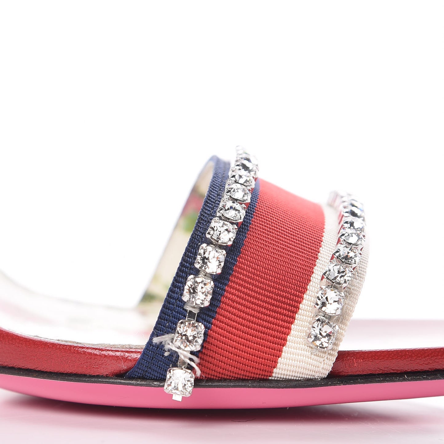 Crystal Isle Ankle Strap Sandals 39.5 Web Red