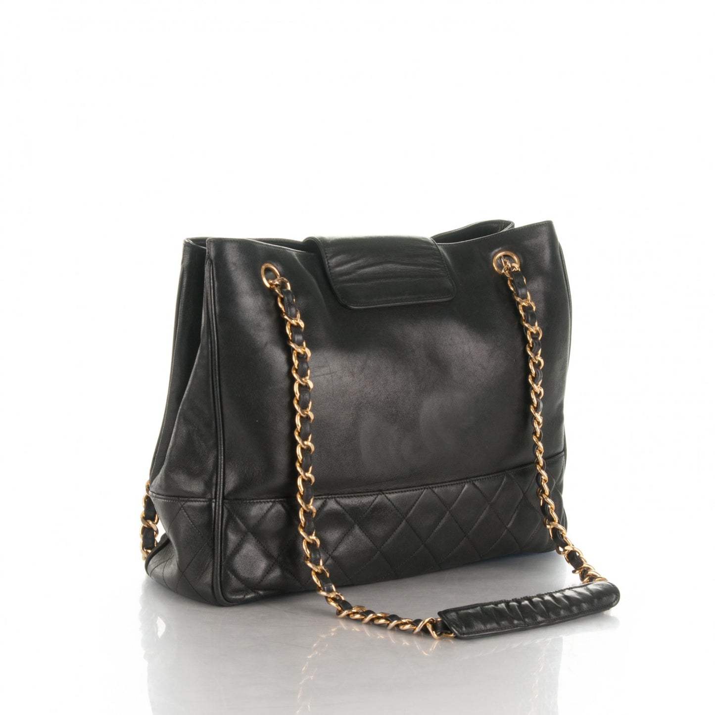 Lambskin Quilted Shoulder Bag Black