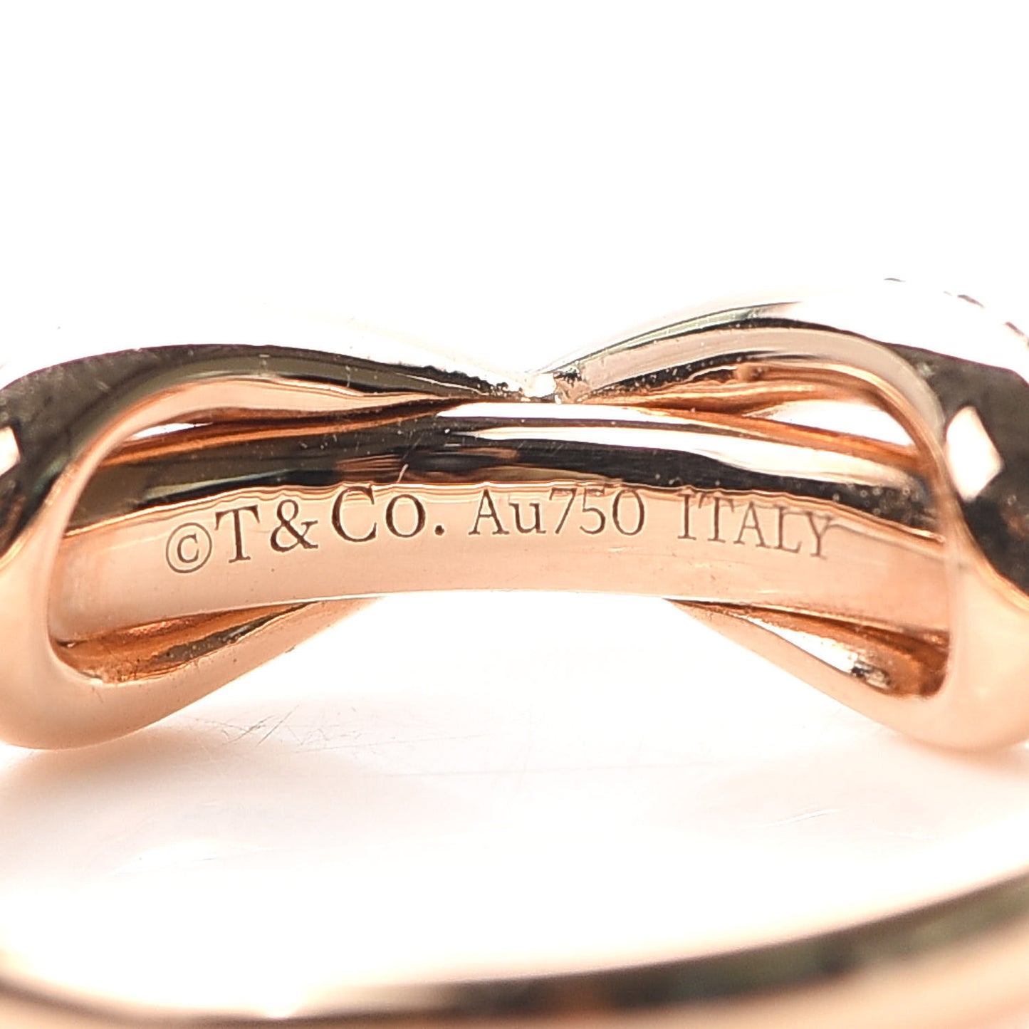 18K Rose Gold Diamond Infinity Ring 50 5.25