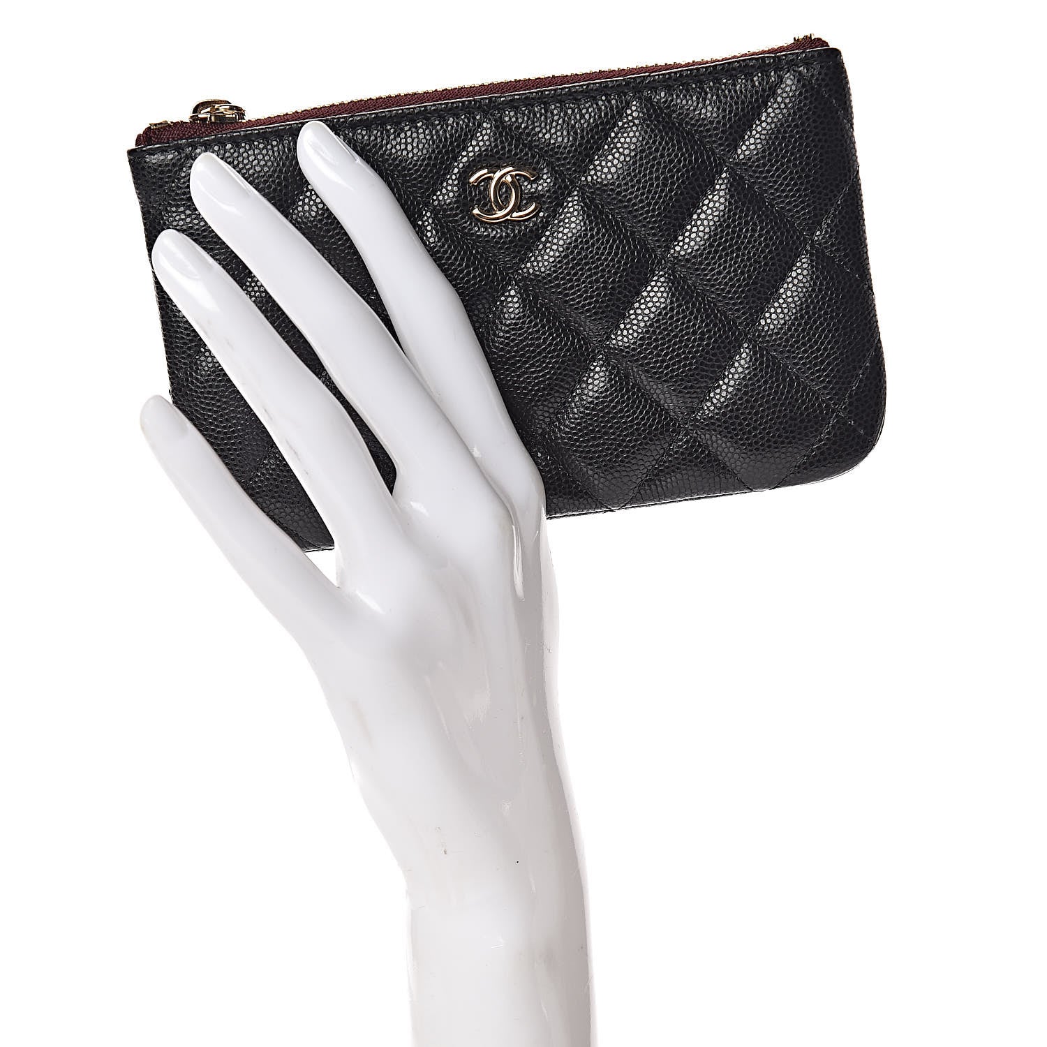 Chanel Caviar Quilted Small Cosmetic Case Black 2 of 8