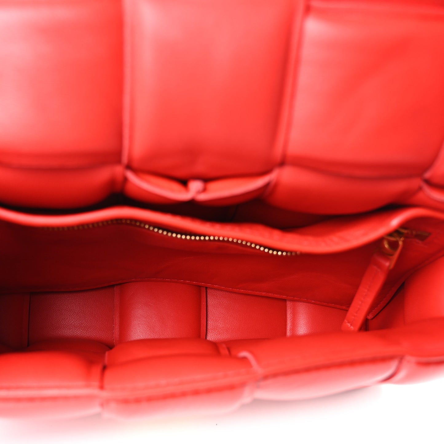Textured Deerskin Maxi Intrecciato Padded Cassette Crossbody Bag Chili
