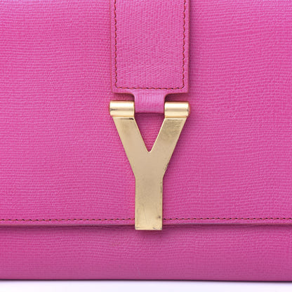 Saint Laurent Textured Calfskin Y Ligne Clutch Fuchsia 9 of 10