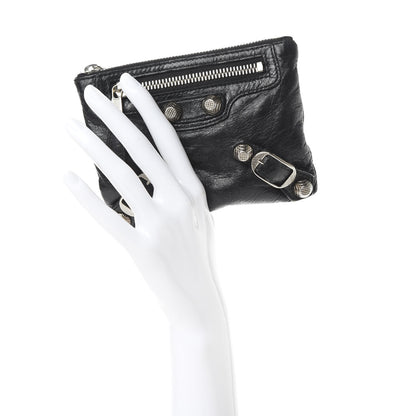 Balenciaga Agneau Giant 12 Silver Hardware M Porte-Monnaie Coin Purse Black 2 of 8