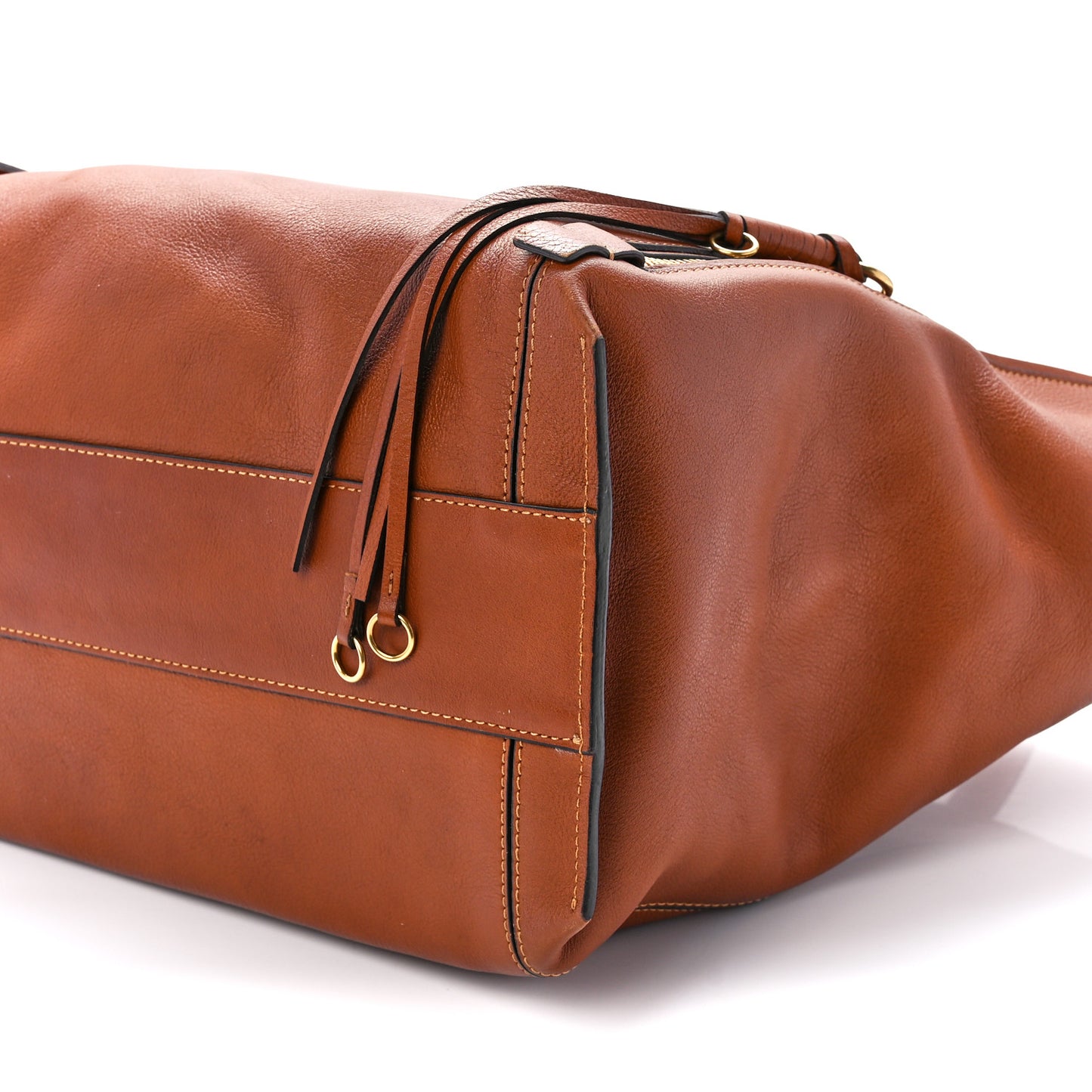 Smooth Calfskin Medium Milo Shopping Tote Caramel