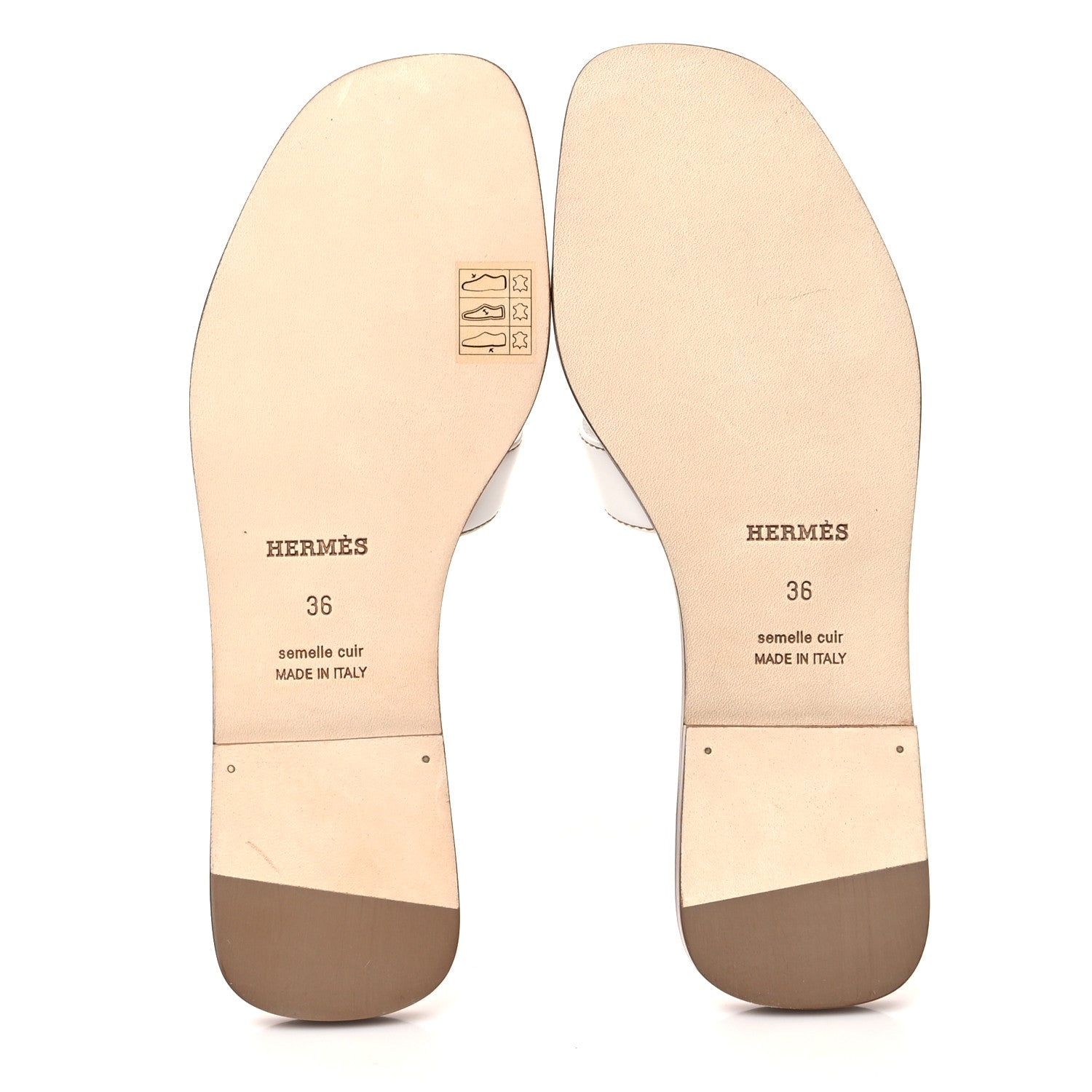 Hermes Box Calfskin Oran Sandals 36 White 5 of 8
