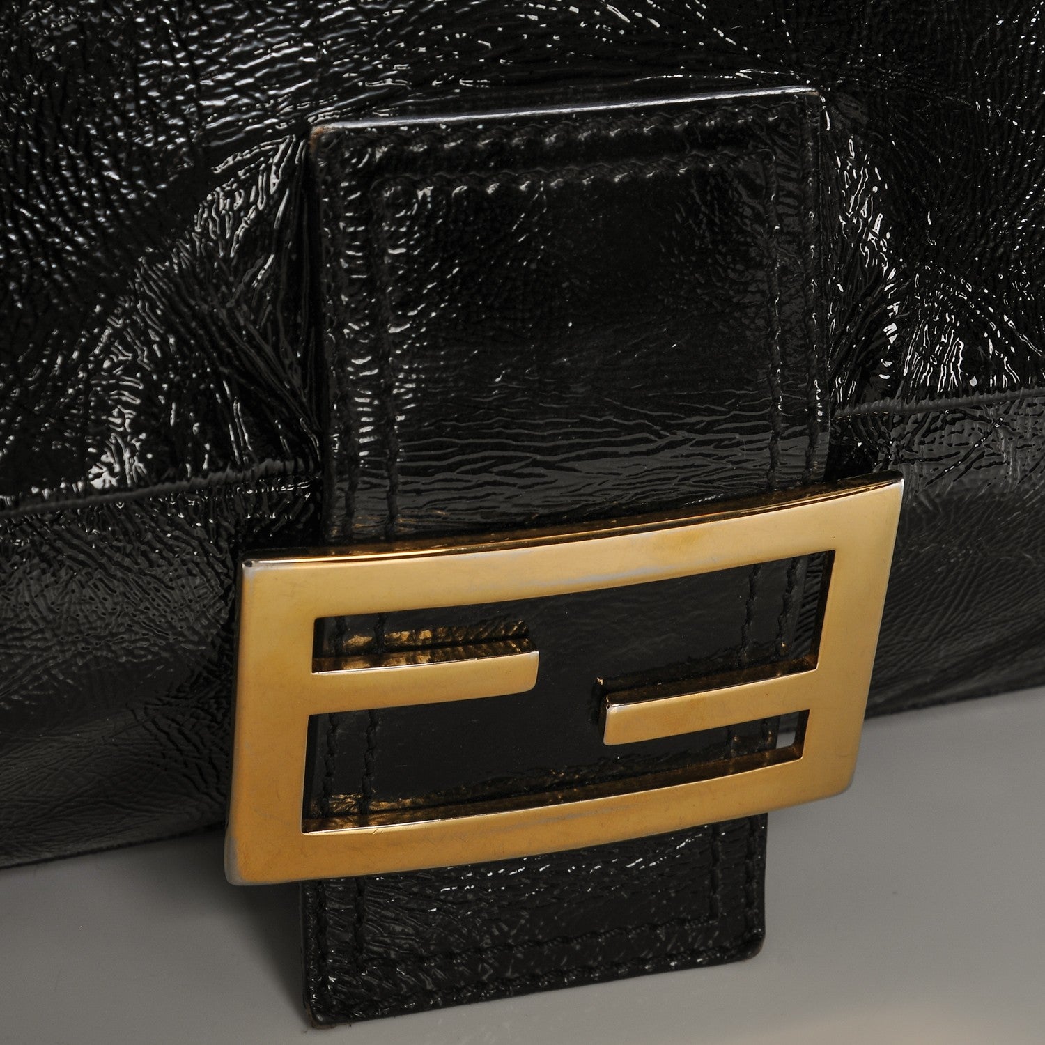 Fendi Vitello Naplak Large Convertible Baguette Black 16 of 16