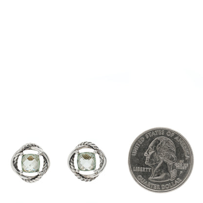 David Yurman Sterling Silver Prasiolite 7mm Infinity Earrings 2 of 4