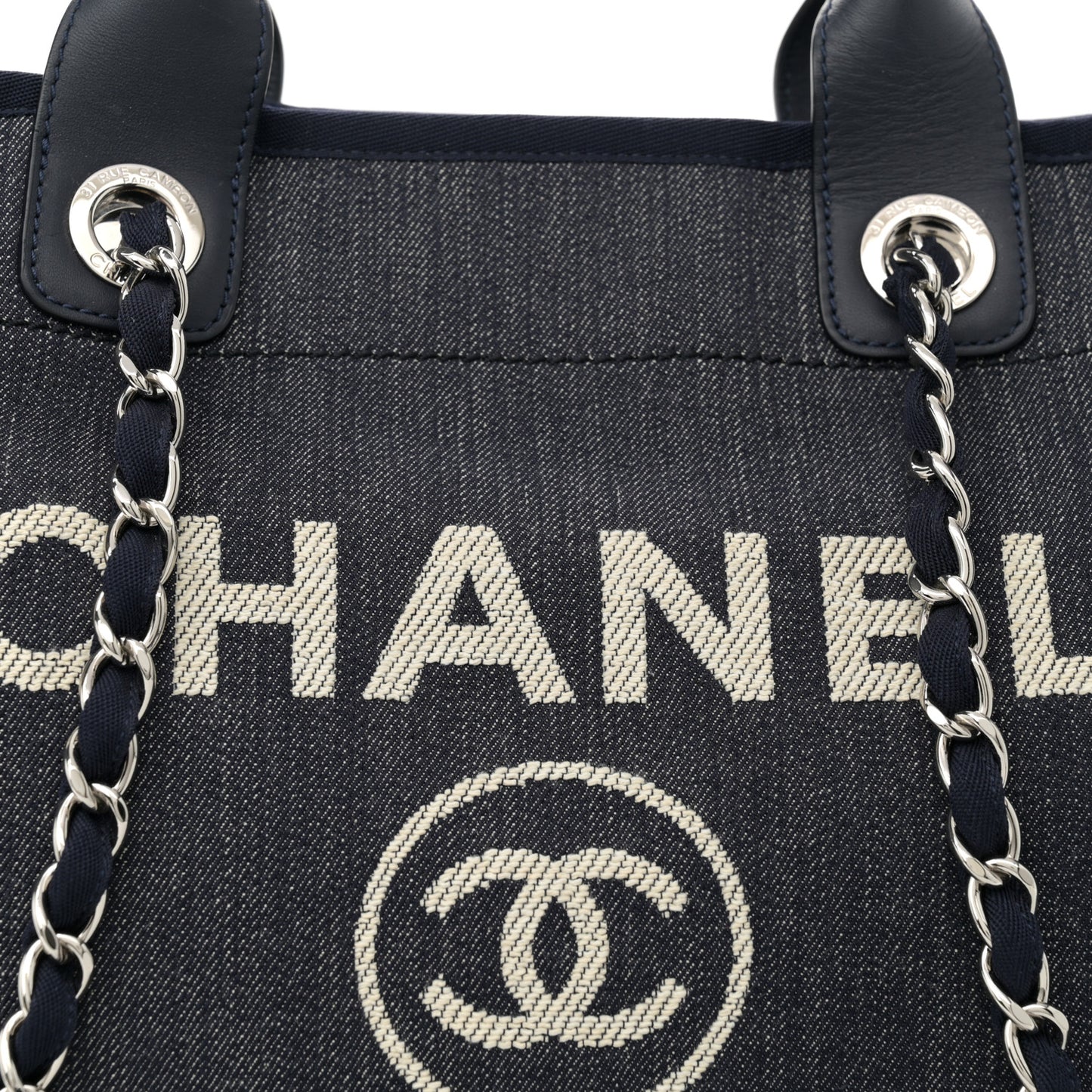 Denim Large Deauville Tote Dark Blue