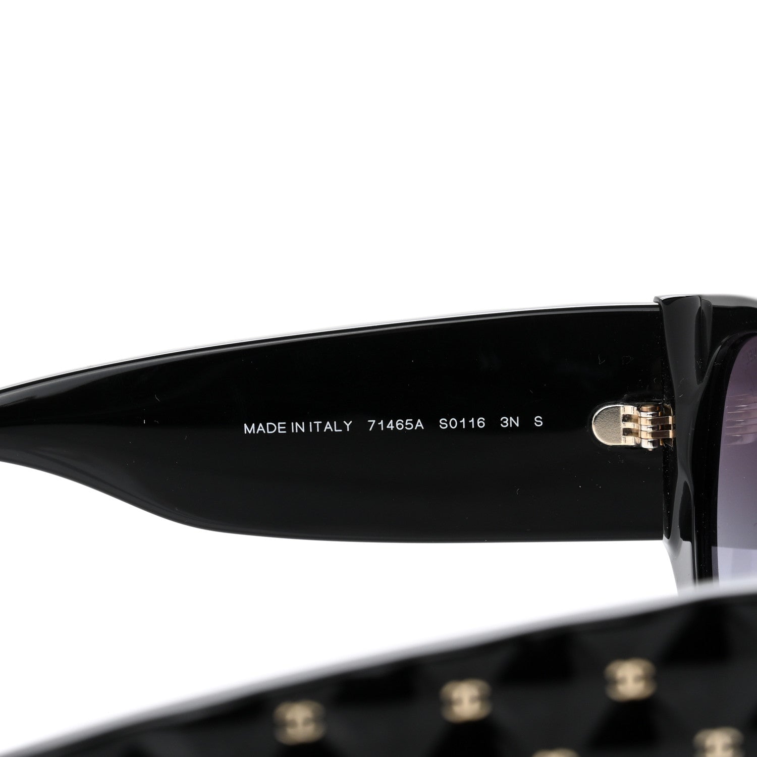 Chanel Acetate Quilted CC Pilot Sunglasses 71465 Black 5 of 7