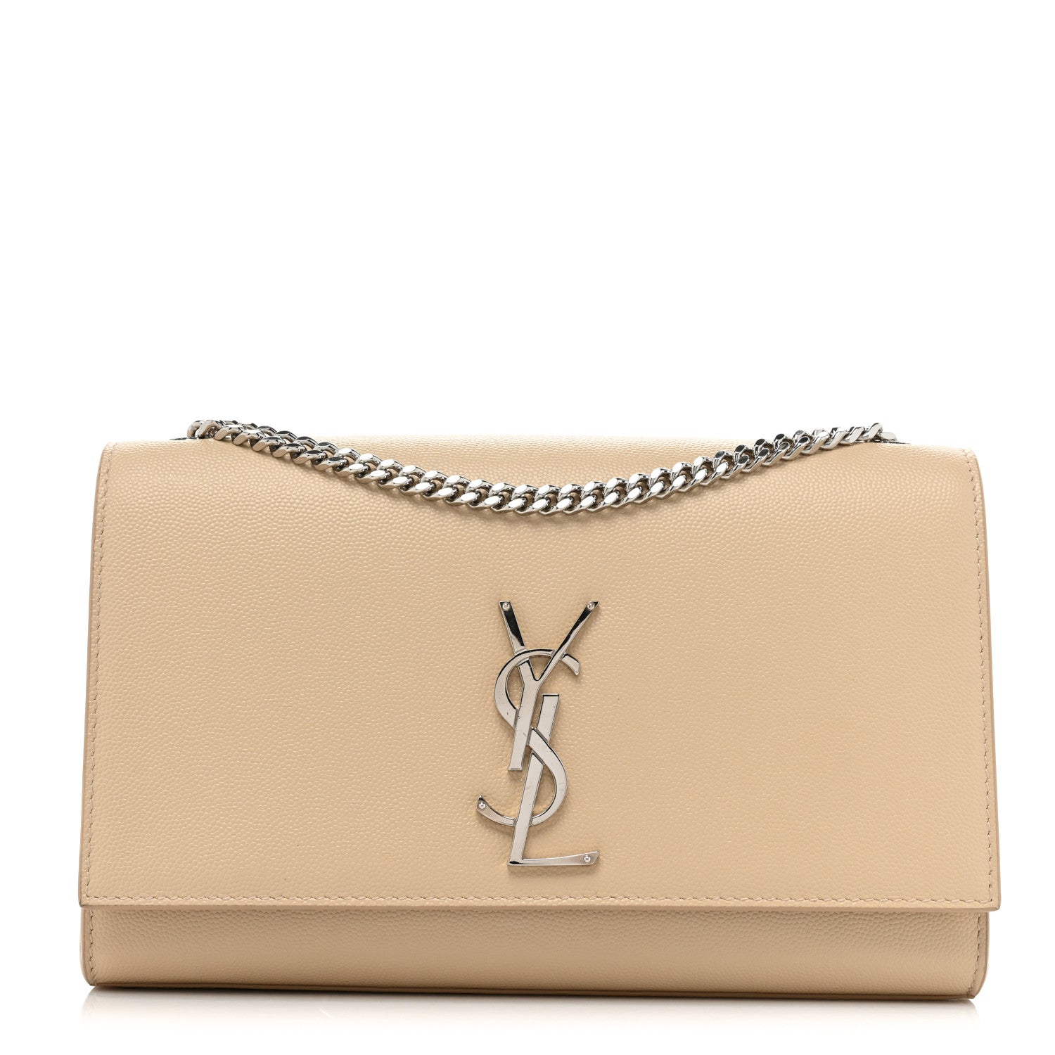 Saint Laurent Grain De Poudre Medium Monogram Kate Satchel Nude Powder 1 of 17