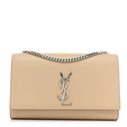 Saint Laurent Grain De Poudre Medium Monogram Kate Satchel Nude Powder 1 of 17