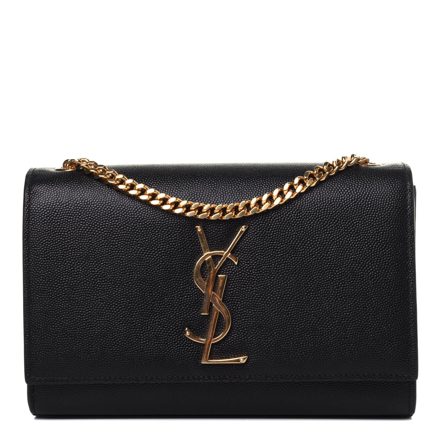 Saint Laurent Grain De Poudre Small Monogram Kate Satchel Black 1 of 10