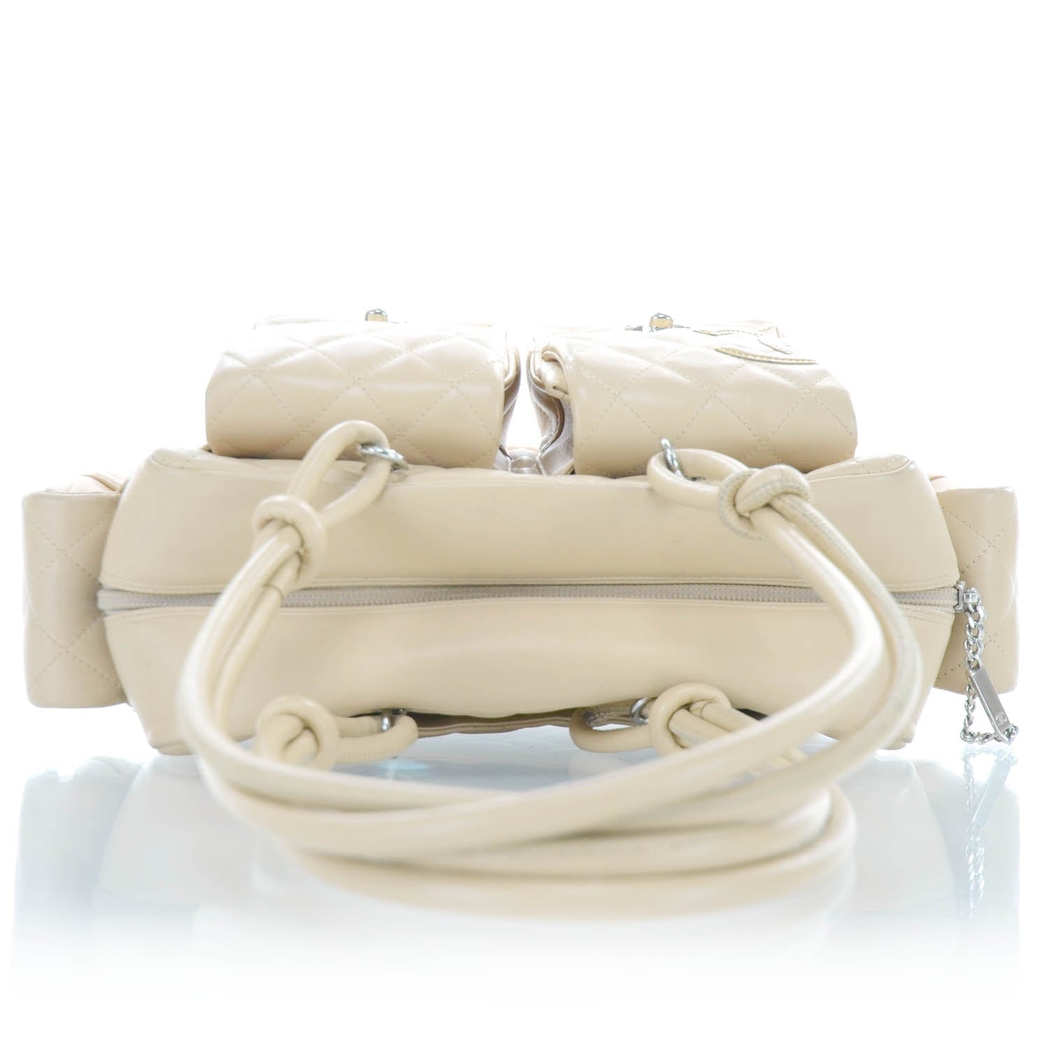 Chanel Calfskin Quilted Small Cambon Multipocket Reporter Beige 4 of 11