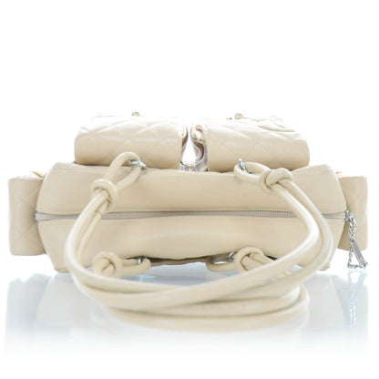 Chanel Calfskin Quilted Small Cambon Multipocket Reporter Beige 4 of 11