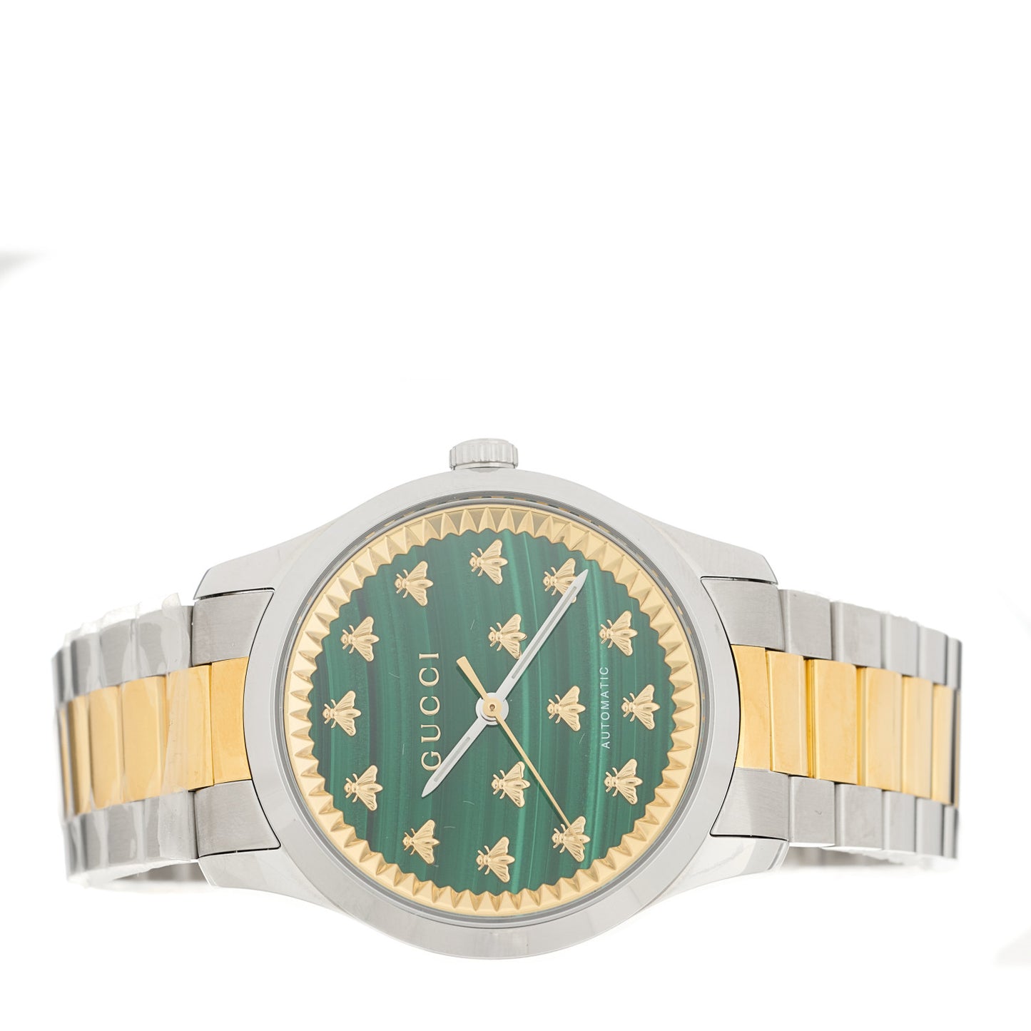 Stainless Steel Malachite 38mm G-Timeless Two Tone Bee Automatic Watch