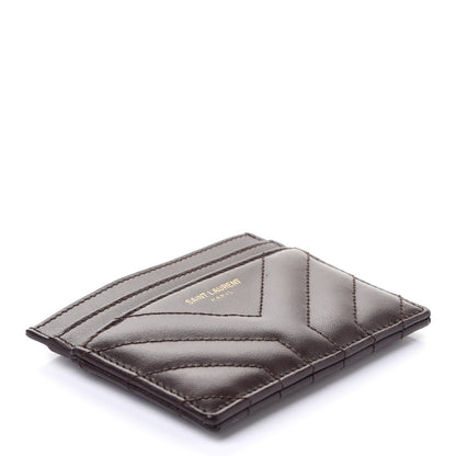 Saint Laurent Calfskin Y Quilted Joan Credit Card Case Umber 4 of 7