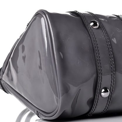 Valentino Garavani Patent Crystal Catch Satchel Grey 7 of 9