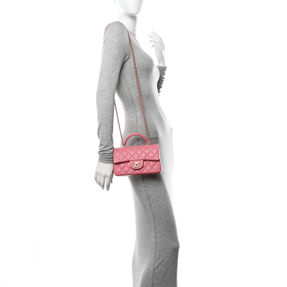 Chanel Caviar Quilted Mini Top Handle Rectangular Flap Pink 2 of 10