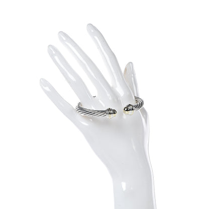David Yurman Sterling Silver 14K Yellow Gold 7mm Cable Classics Bracelet 2 of 4