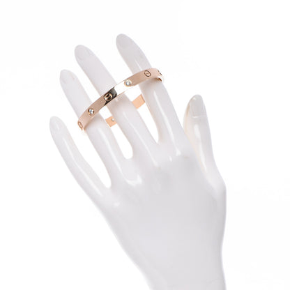Cartier 18K Pink Gold 4 Diamond LOVE Bracelet 17 2 of 7