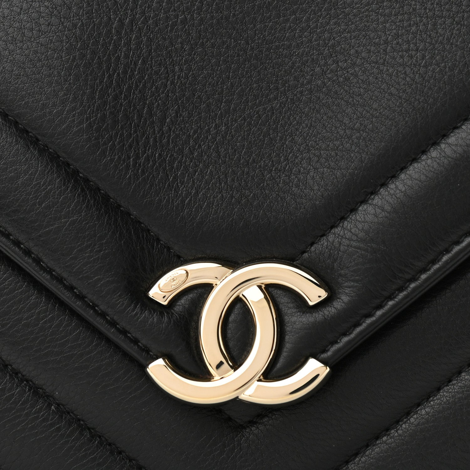 Chanel Calfskin Quilted Chevron Small Single Flap Black 10 of 11