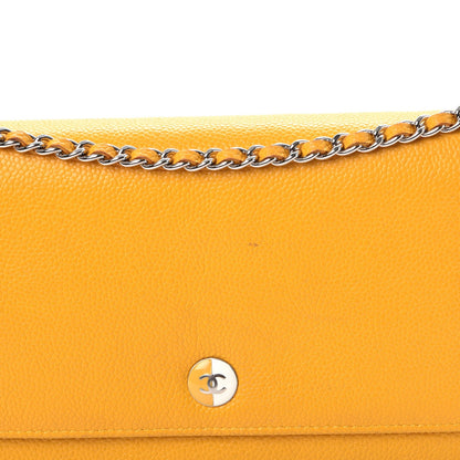 Chanel Caviar Wallet On Chain WOC Yellow 12 of 15