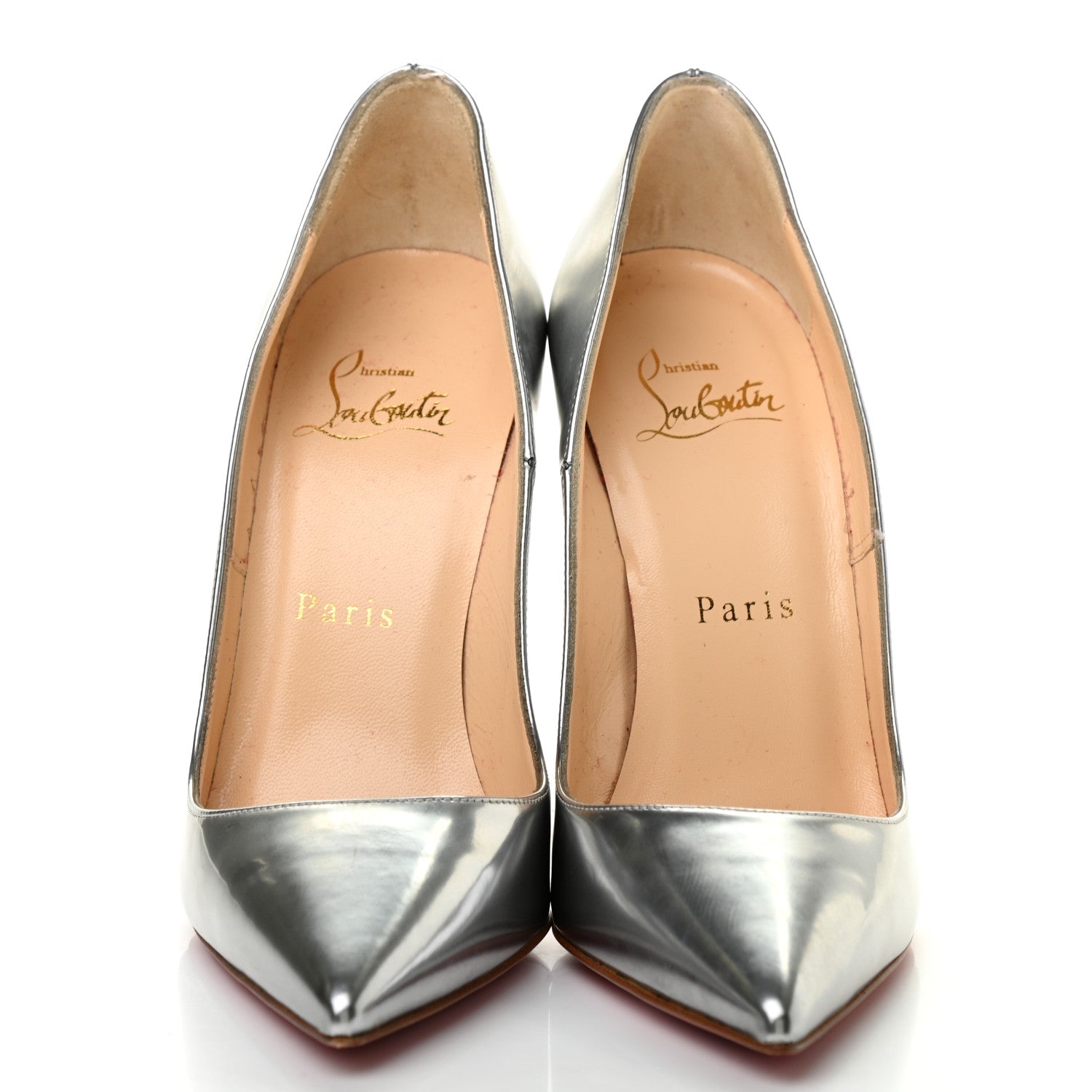 Christian Louboutin Metallic Calfskin So Kate 120 Pumps 35 Silver 2 of 10