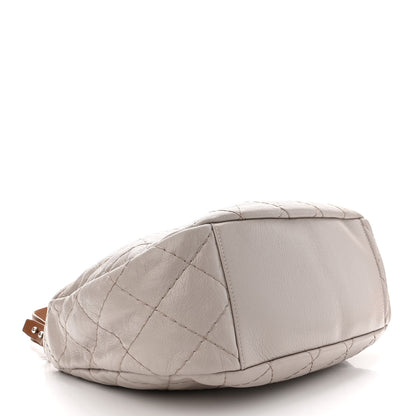 Chanel Glazed Calfskin On The Road Hobo Beige 4 of 11