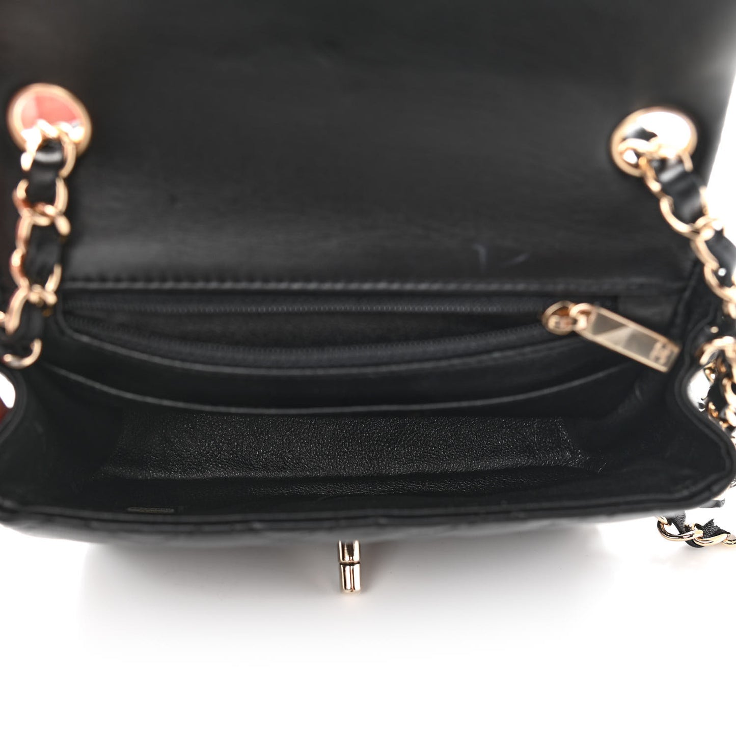 Lambskin Quilted Mini Square Flap Black