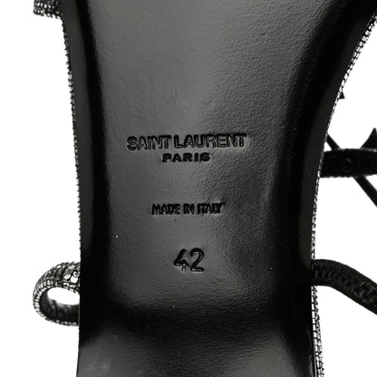 Saint Laurent Calfskin Cassandra Monogram Sandals 42 Argento 8 of 8