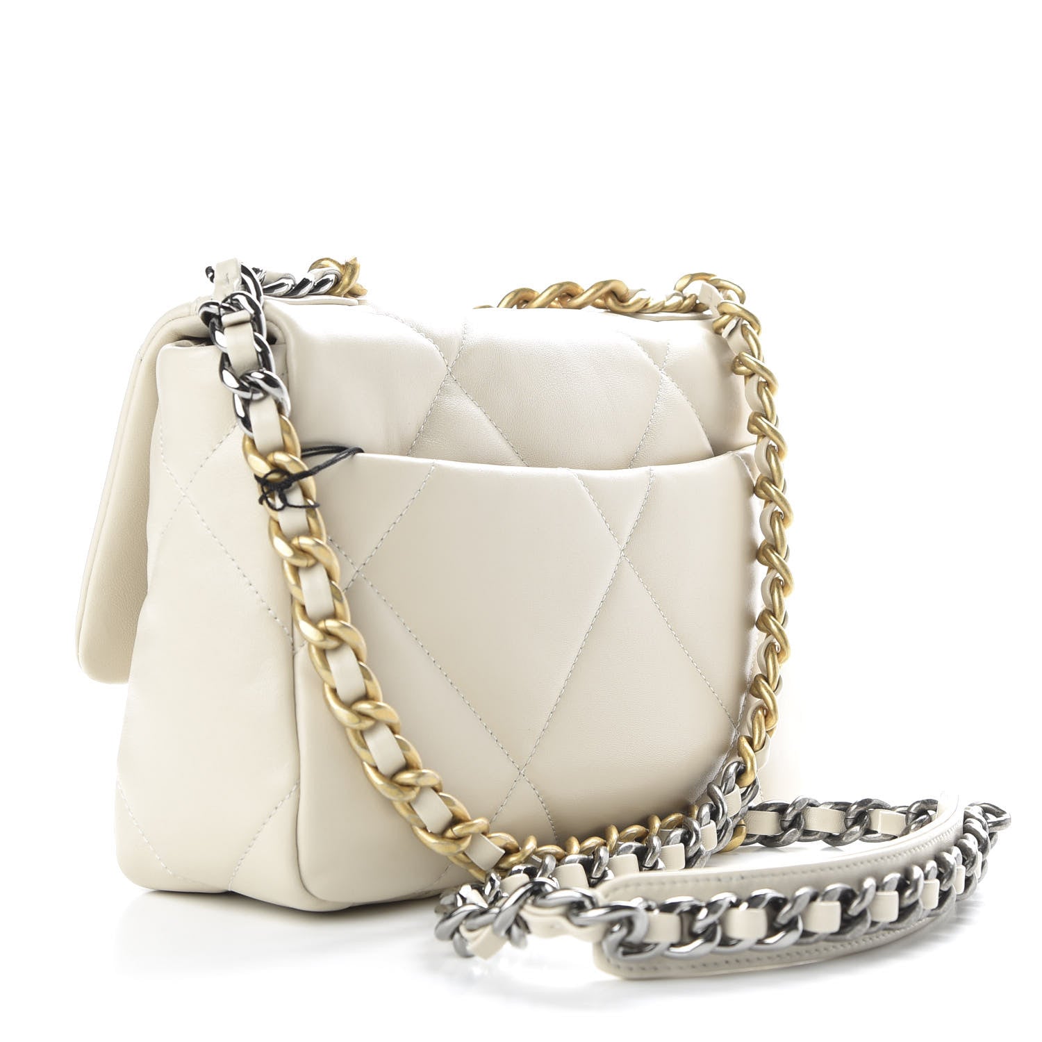 Chanel Lambskin Quilted Medium Chanel 19 Flap Light Beige 3 of 11