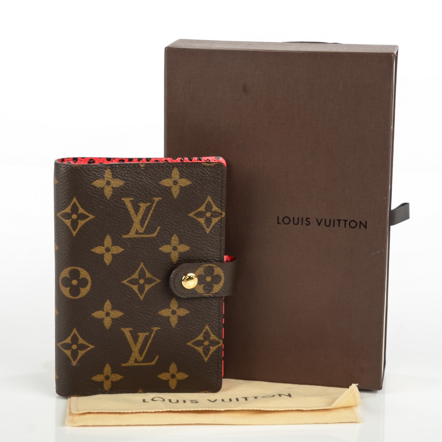 Louis Vuitton Monogram Kusama Interior Infinity Nets Small Ring Agenda Cover Red 6 of 10