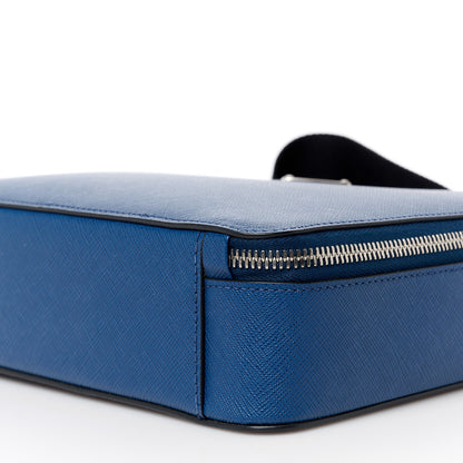 Prada Saffiano Travel Medium Brique Crossbody Bag Bluette 10 of 10