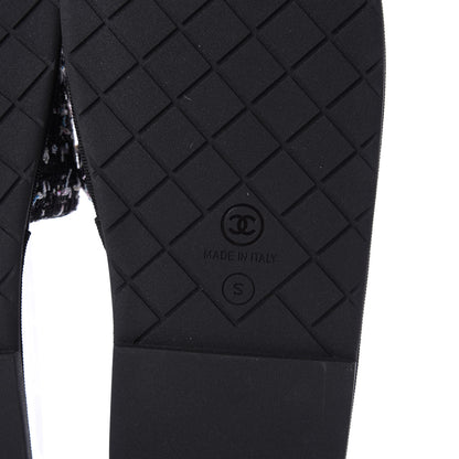 Chanel Tweed CC Flat Mules S Black 9 of 11